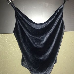 Oak Velvet XS Cowl Front Camisole Blue New